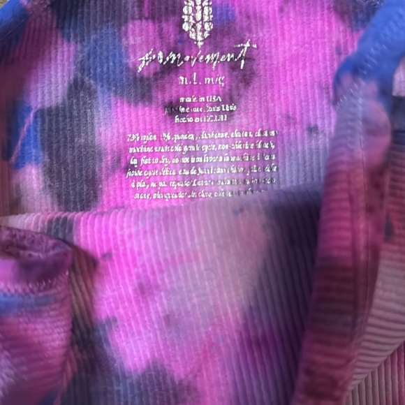 Free People Movement Happiness Runs Onesie size M/L NEW White Tie Dye - Picture 7 of 7